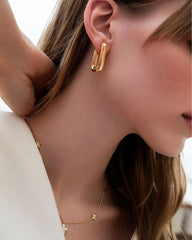 Roberto Coin Designer Gold Medium Square Hoop Earrings in 18K Yellow Gold