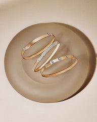 Marco Bicego Masai 18K Yellow Gold Coil and Diamond Thin Bangle Bracelet