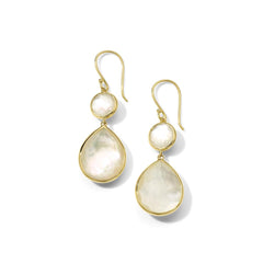 Ippolita Rock Candy Snowman Mother of Pearl Drop Gold Earrings