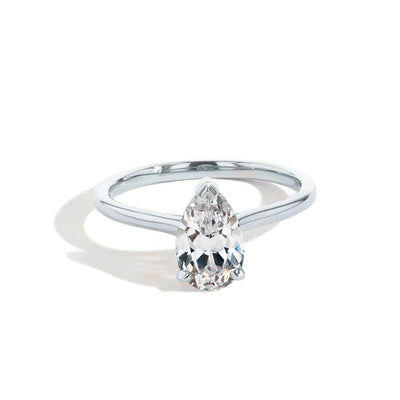 The Pear Solitaire Engagement Ring in White Gold - Private Label product