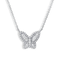 Diamond Butterfly Pendant Necklace