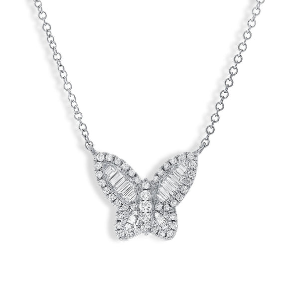 Diamond Butterfly Pendant Necklace