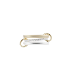 Spinelli Kilcollin Libra Petite Silver Gold Diamond Pave Ring