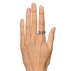 Spinelli Kilcollin Tigris Ring in Two-Tone with Blue Ombre Sapphire, Worn On Model.