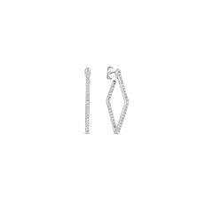 Roberto Coin Perfect Diamond Hoops Collection White Gold Diamonds Earrings