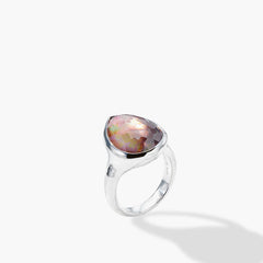 Ippolita Rock Candy Medium Teardrop Crystal and Black Shell Doublet Ring