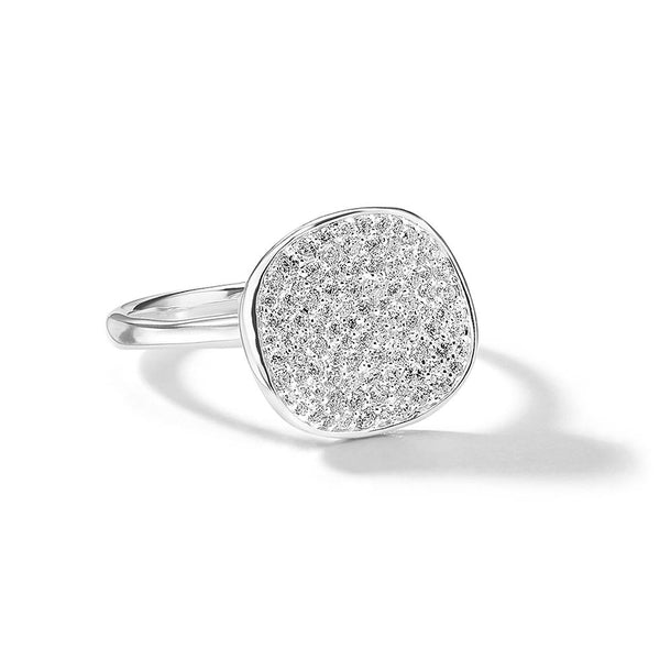 Ippolita Stardust Medium Flower Silver Ring with Diamonds