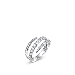 Diamond Triple Criss-Cross Ring