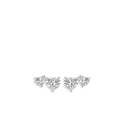 1.42 Carat Double Heart Diamond Stud Earrings - Private Label product