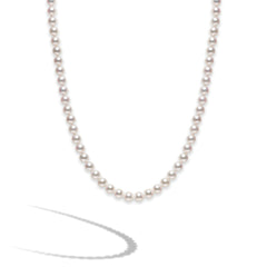 Mikimoto 7mm A Pearl Strand Necklace 24" - Yellow Gold