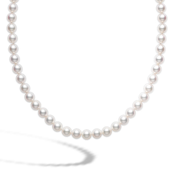 Mikimoto 9mm A Pearl Strand Necklace 20" - Yellow Gold
