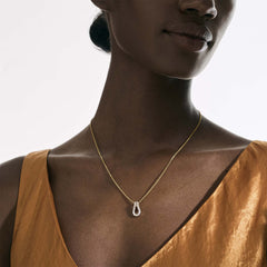John Hardy Surf Pendant Diamond and Gold Necklace