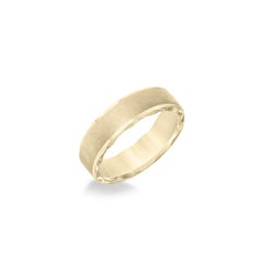 Swiss Cut Edge Yellow Gold Men's Wedding Band
