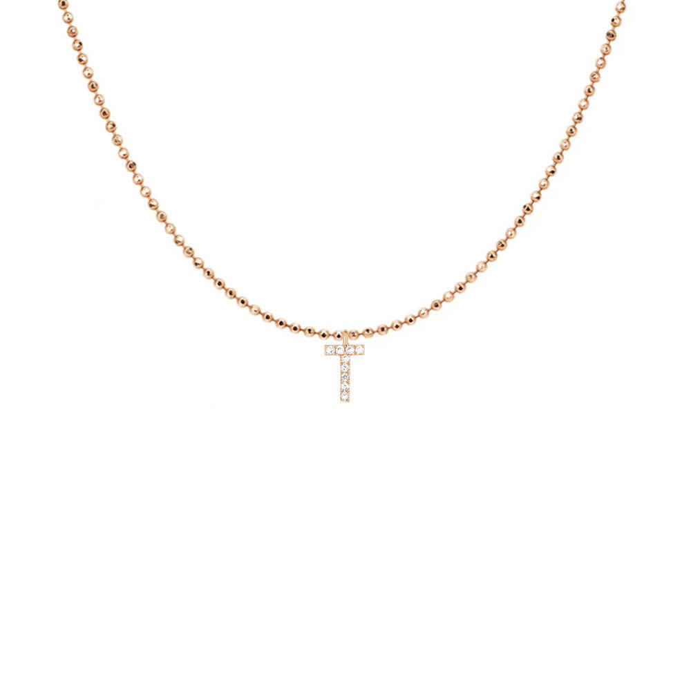 EF Collection Diamond Initial Charm in Yellow gold