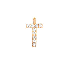 EF Collection Diamond Initial Charm in Rose Gold