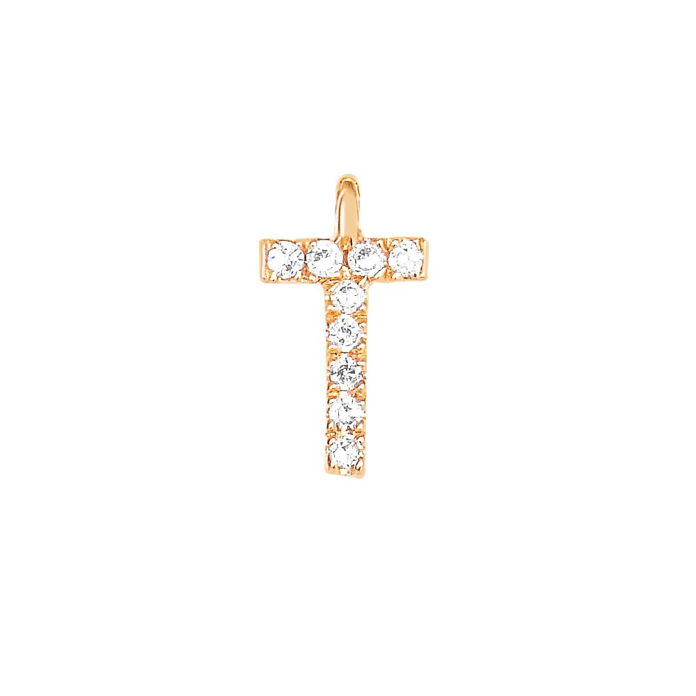 EF Collection Diamond Initial Charm in Yellow gold