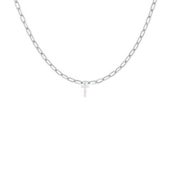 EF Collection Diamond Initial Charm in White gold