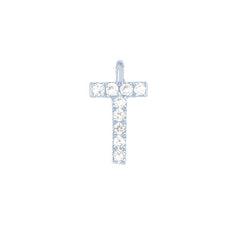 EF Collection Diamond Initial Charm in White gold