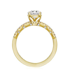 Tacori Coastal Crescent Round Pavé Diamond Engagement Ring Setting