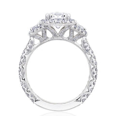 Tacori RoyalT Princess Cut Triple Bloom with Cadillac-Cut Side Stones