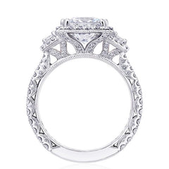 Tacori RoyalT Emerald Cut Triple Bloom with Cadillac-Cut Side Stones