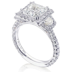Tacori RoyalT Round Triple Bloom with Cadillac-Cut Side Stones