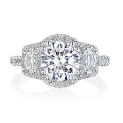 Tacori RoyalT Round Triple Bloom with Cadillac-Cut Side Stones