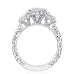 Tacori RoyalT Emerald Cut Triple Bloom with Cadillac-Cut Side Stones