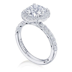Tacori Petite Crescent Cushion Bloom Diamond Engagement Ring Setting