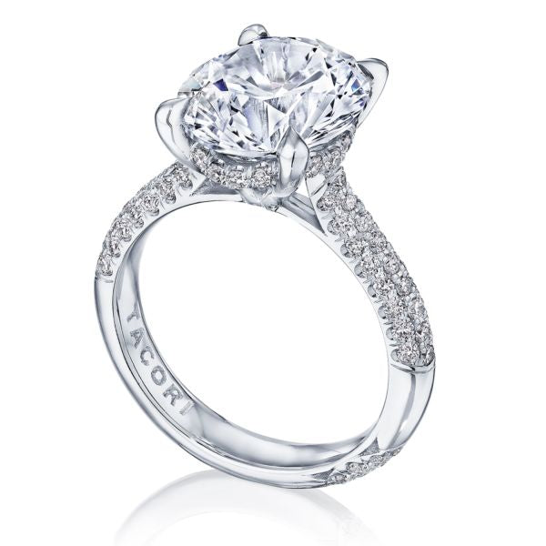 Tacori RoyalT Round Pavé Diamond Engagement Ring Setting