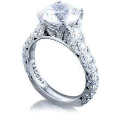 Tacori RoyalT Round Diamond Pavé Engagement Ring Setting