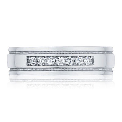 Men's 6mm Tacori Mixed Finish Platinum Diamond Wedding Band - Tacori product