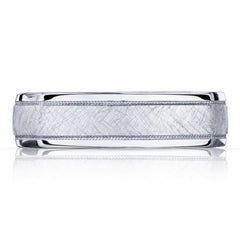 Tacori 136-6B 6mm Mixed Finish Brushed Squared Platinum Men's Wedding Band