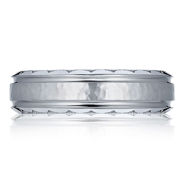 Men's 6mm Tacori Mixed Finish Platinum Wedding Band
