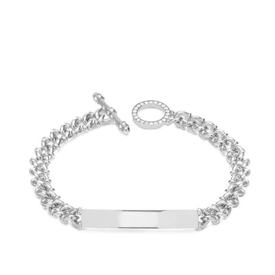 Carbon & Hyde Diamond ID Bracelet in White Gold - Carbon & Hyde product
