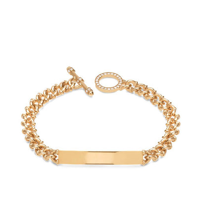 Carbon & Hyde Diamond ID Bracelet in Yellow Gold - Carbon & Hyde product