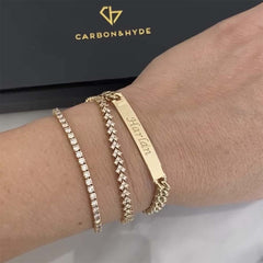 Carbon & Hyde Diamond ID Bracelet in Yellow Gold