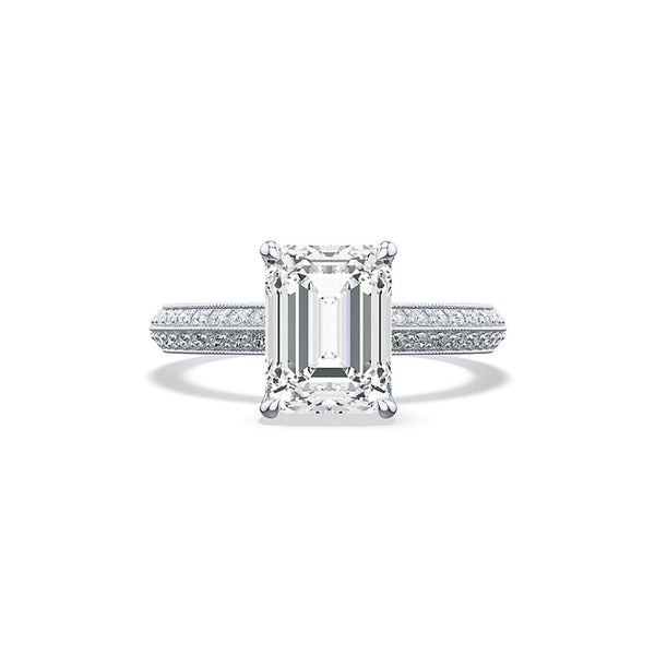 Tacori Sculpted Crescent Emerald Pavé Ring