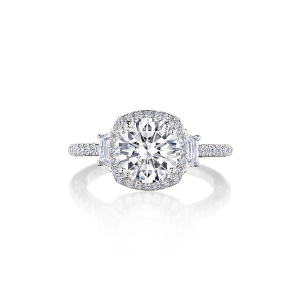 Tacori Dantela Cadillac Three Stone Bloom Engagement Ring