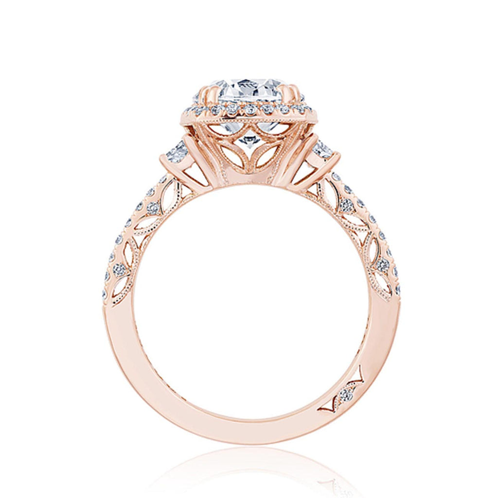 Tacori Dantela Cadillac Three Stone Bloom Engagement Ring
