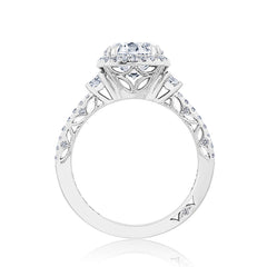 Tacori Dantela Cadillac Three Stone Bloom Engagement Ring