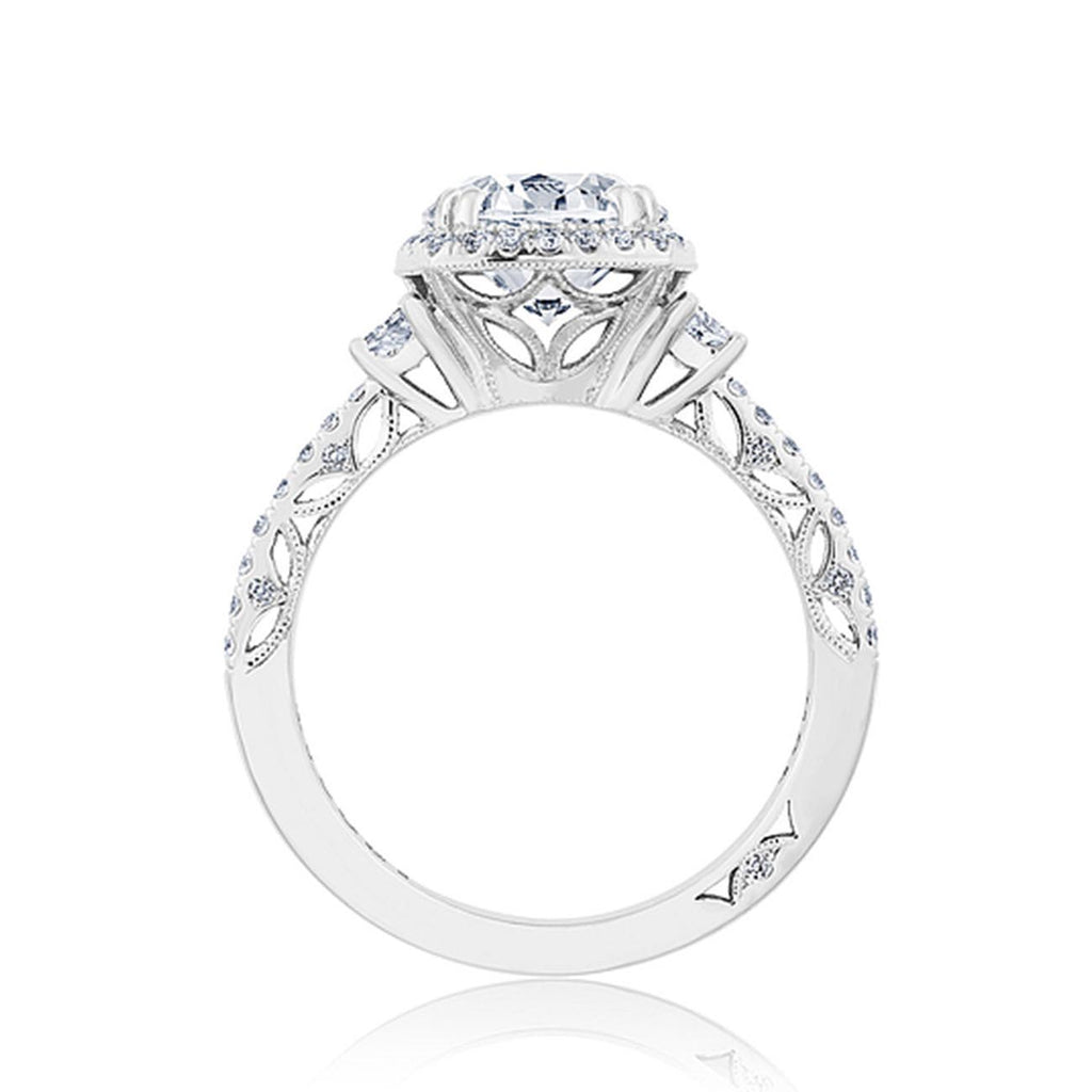 Tacori Dantela Cadillac Three Stone Bloom Engagement Ring