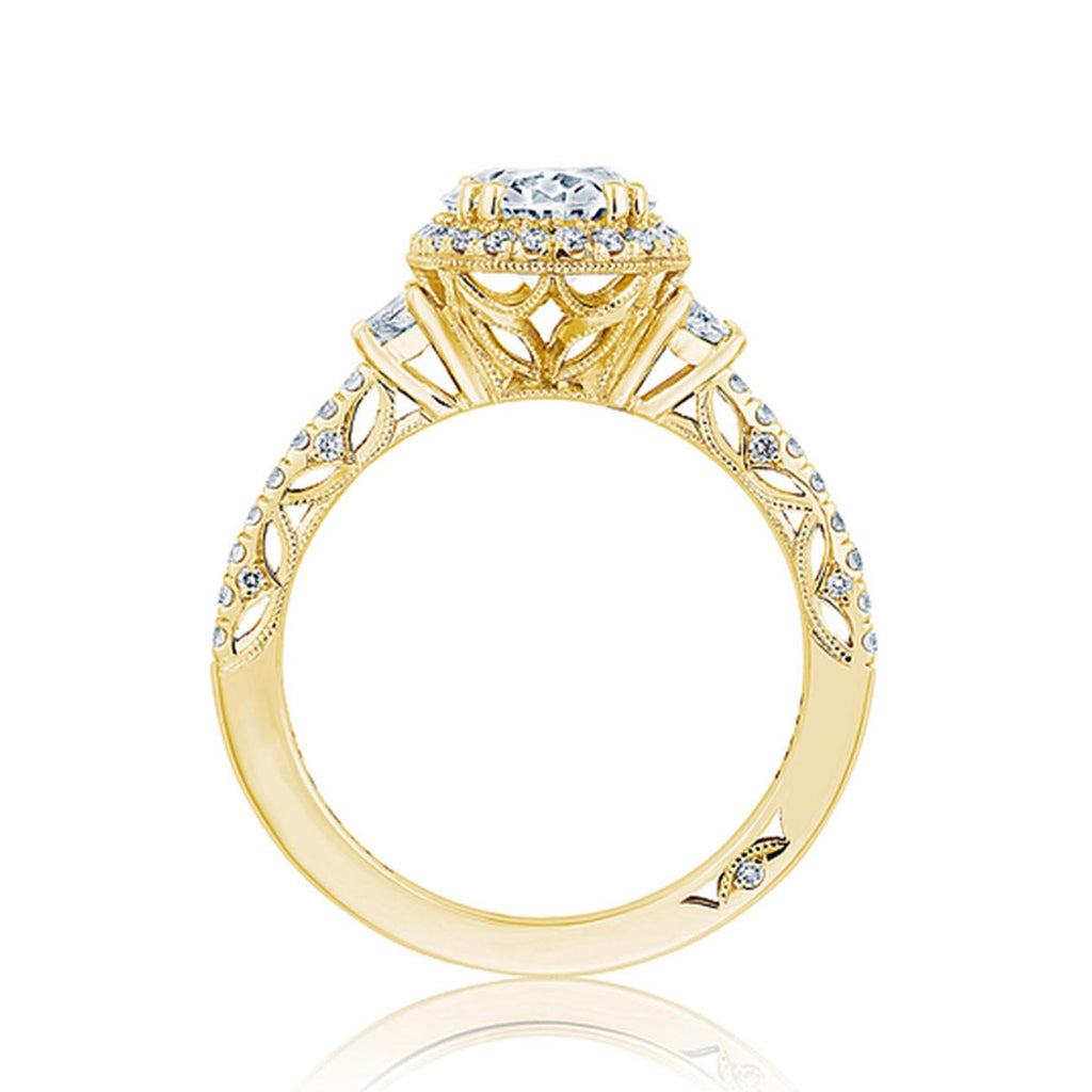 Tacori Dantela Cadillac Three Stone Bloom Engagement Ring