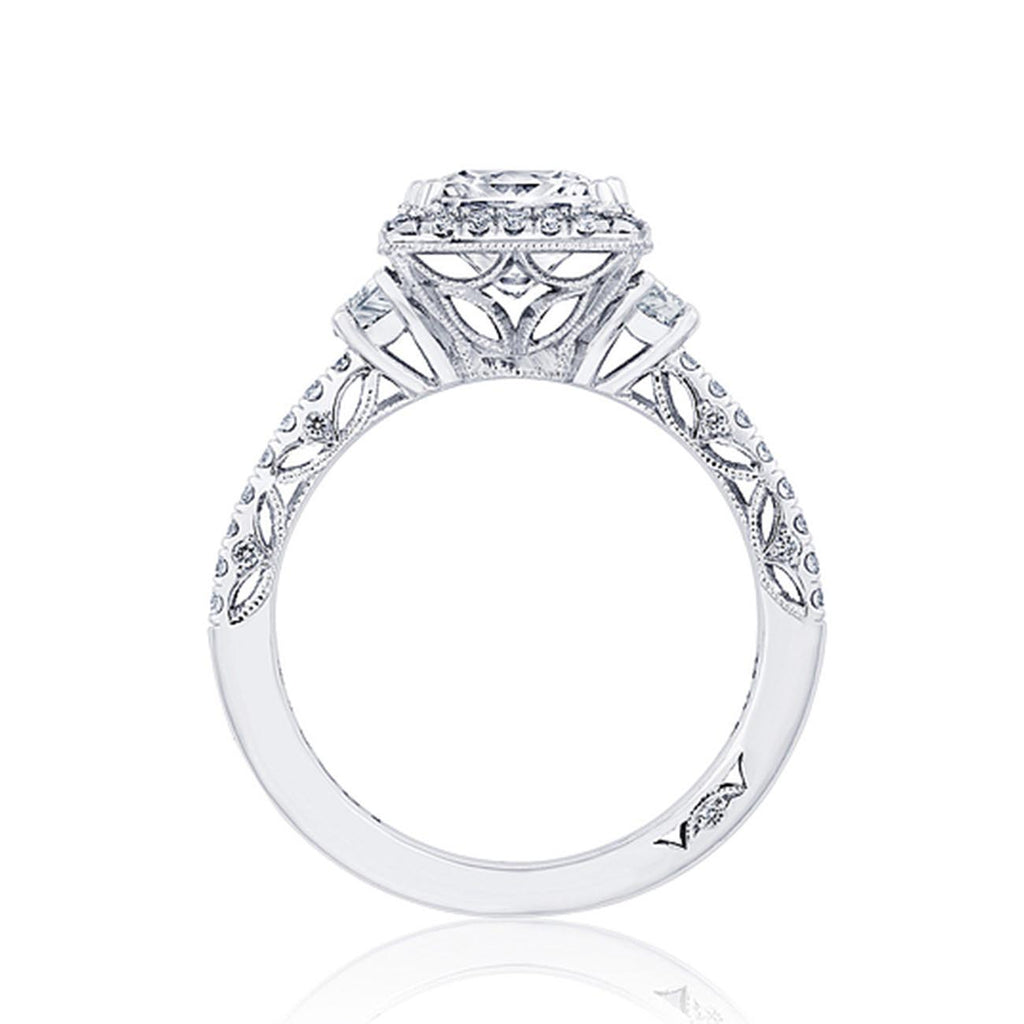 Tacori Dantela Cadillac Three Stone Bloom Engagement Ring