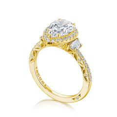 Tacori Dantela Cadillac Three Stone Bloom Engagement Ring
