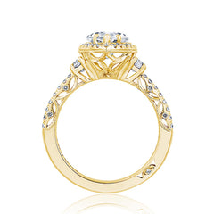 Tacori Dantela Cadillac Three Stone Bloom Engagement Ring
