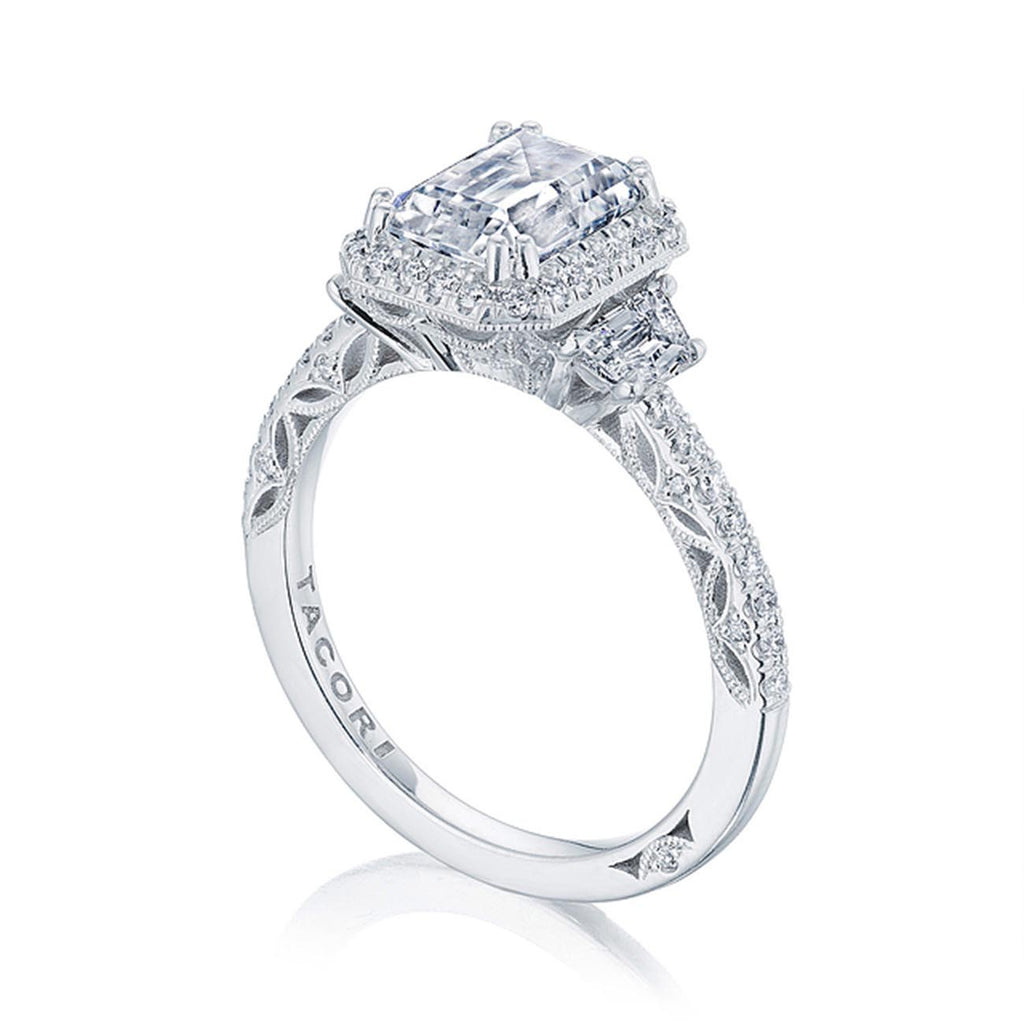 Tacori Dantela Cadillac Three Stone Bloom Engagement Ring