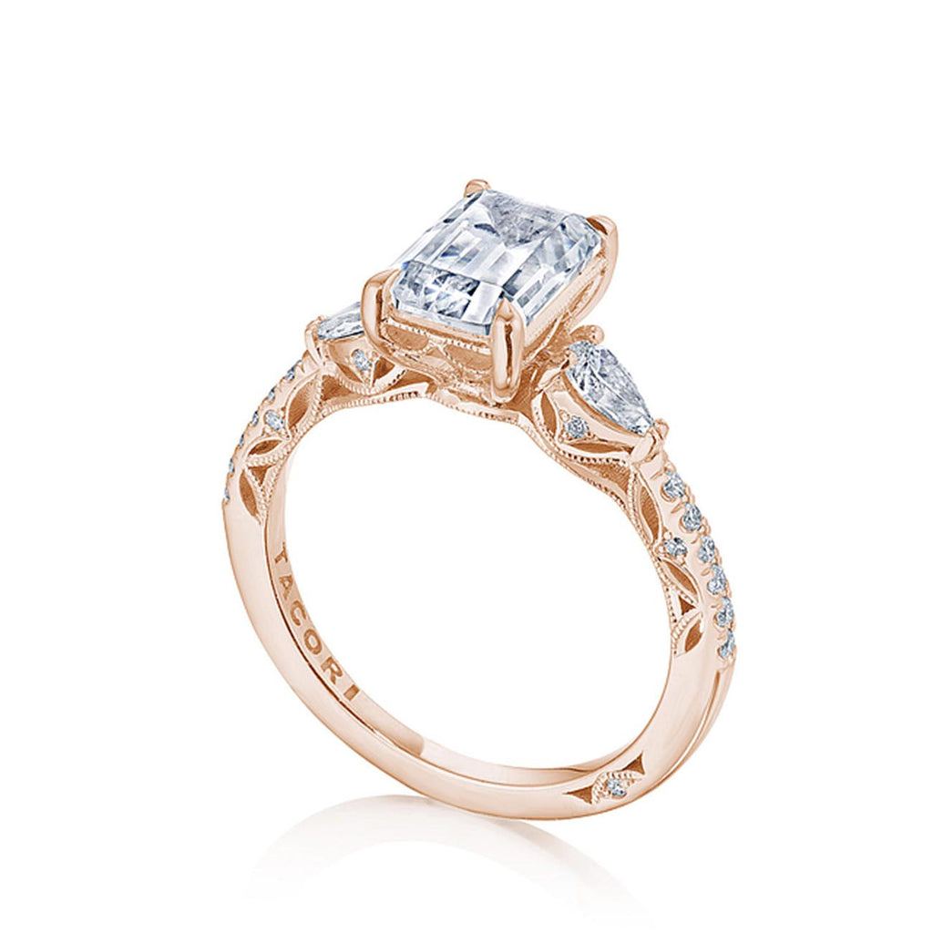 Tacori Dantela Pear Side Stone Engagement Ring