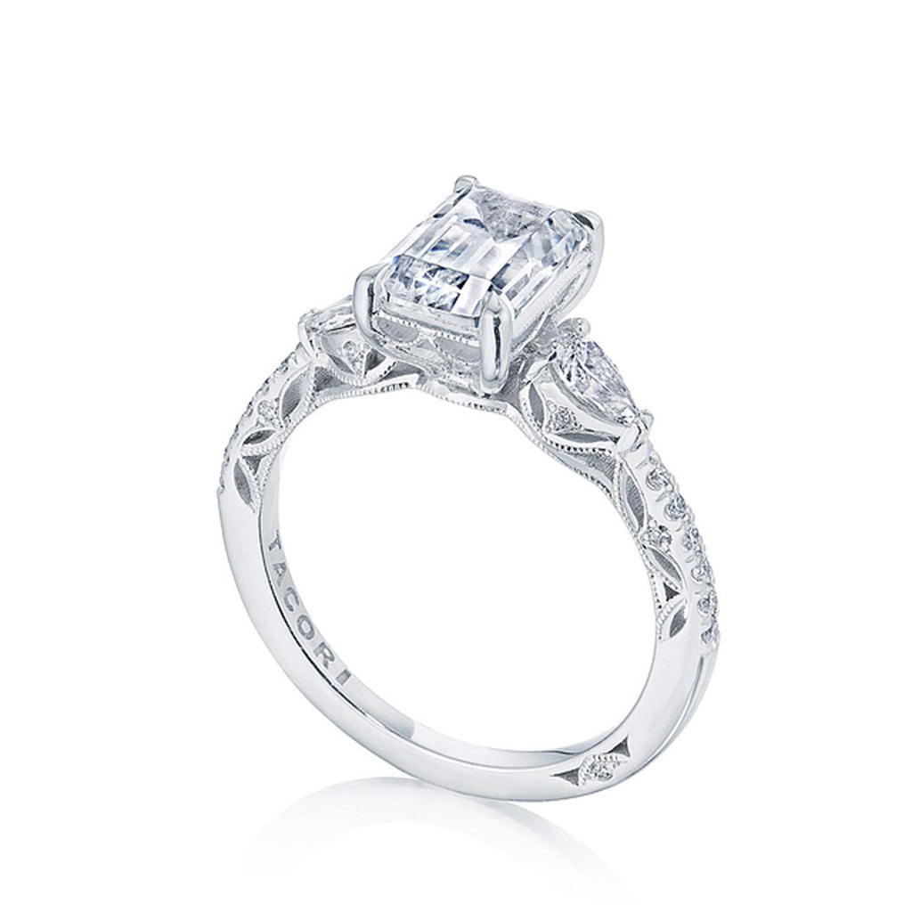 Tacori Dantela Pear Side Stone Engagement Ring