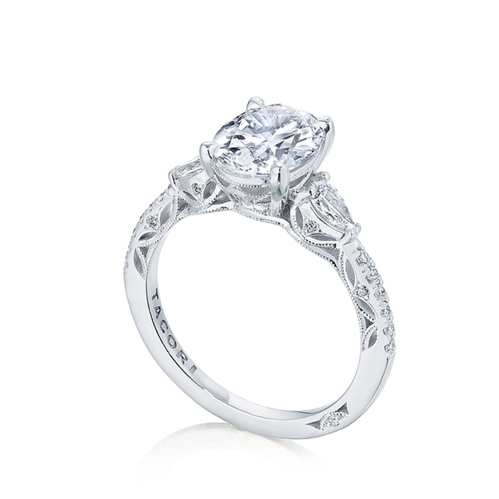 Tacori Dantela Pear Side Stone Engagement Ring